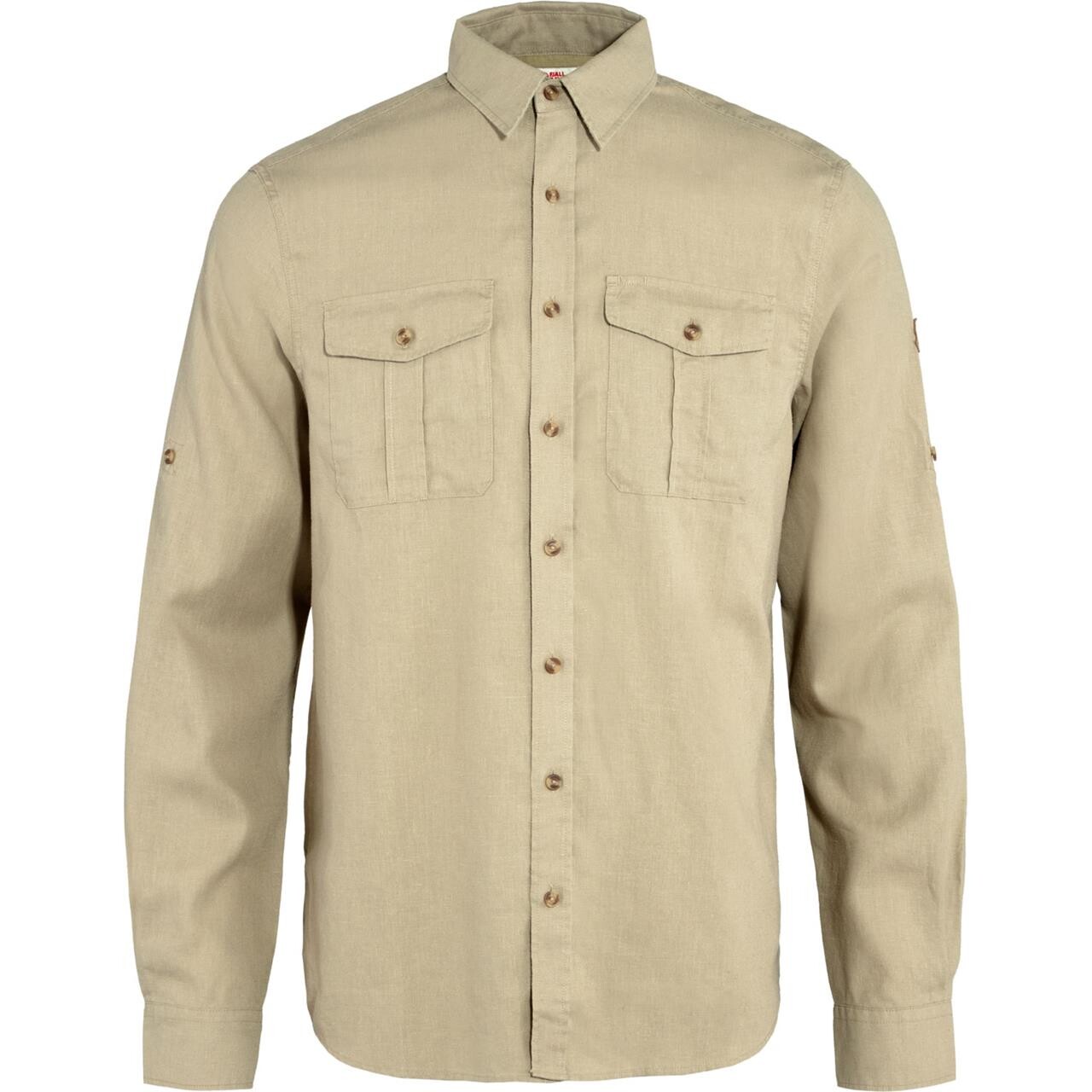Fj? Llr? Ven Mens ? Vik Travel Shirt L S   Beige  Sand Stone 195  Medium