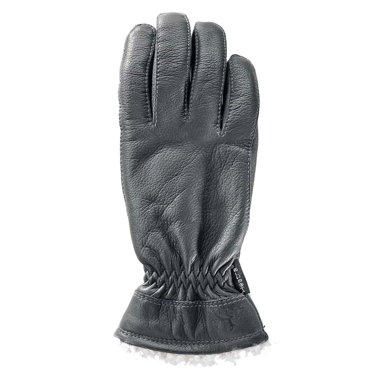 Hestra Womens Buvika Deerskin Primaloft  Sort  Black  8