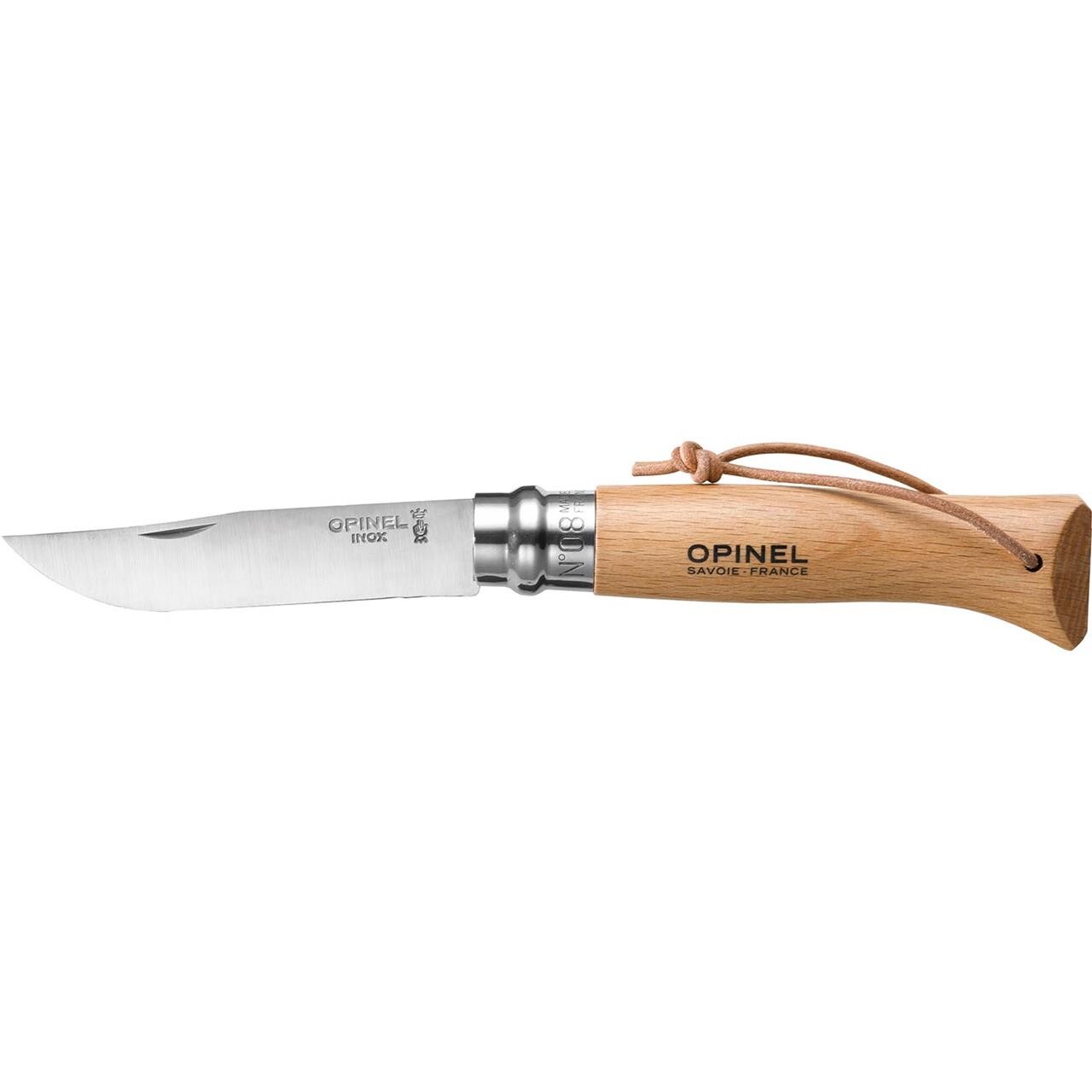 Opinel Trekking N 08 W Leather Strap  Hvid  Natural