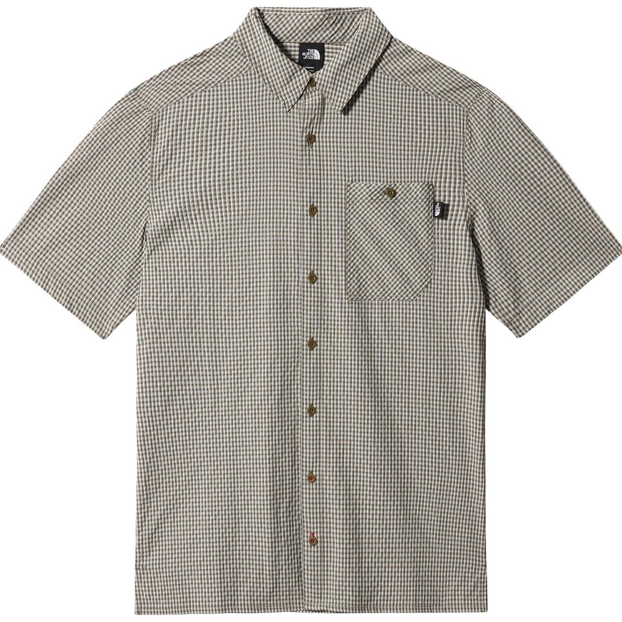 The North Face Mens S S Hypress Shirt   Grøn  Military Olive Plaid  Small