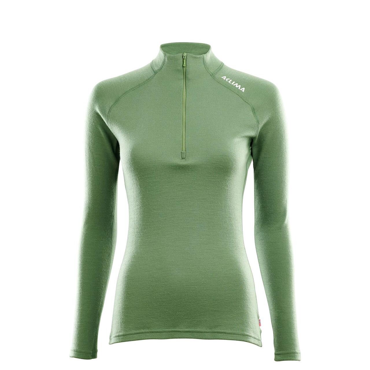 Aclima Womens Warmwool Mock Neck Shirt   Grøn  Dill  X-small