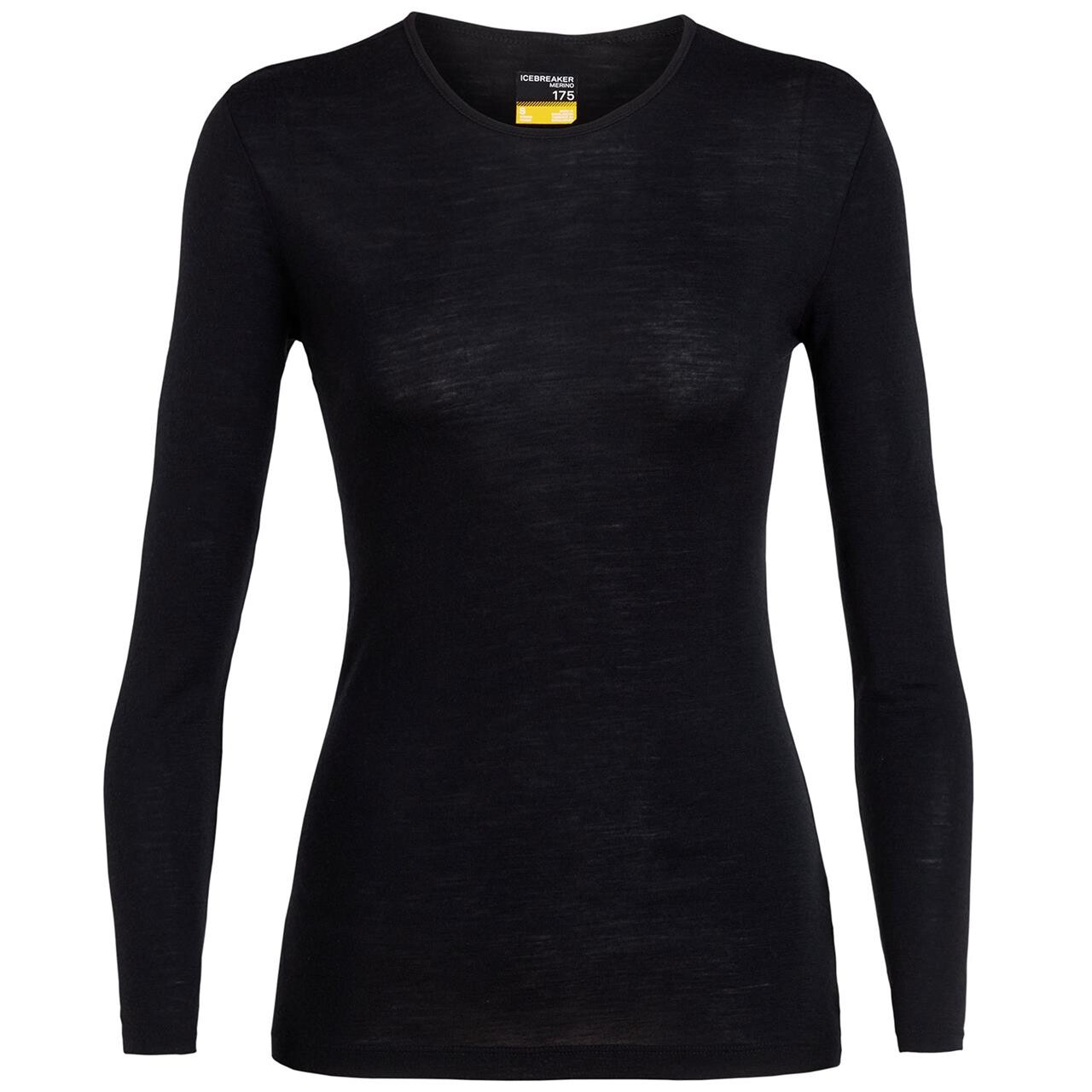 Icebreaker Womens 175 Everyday L S Crewe   Sort  Black  X-large