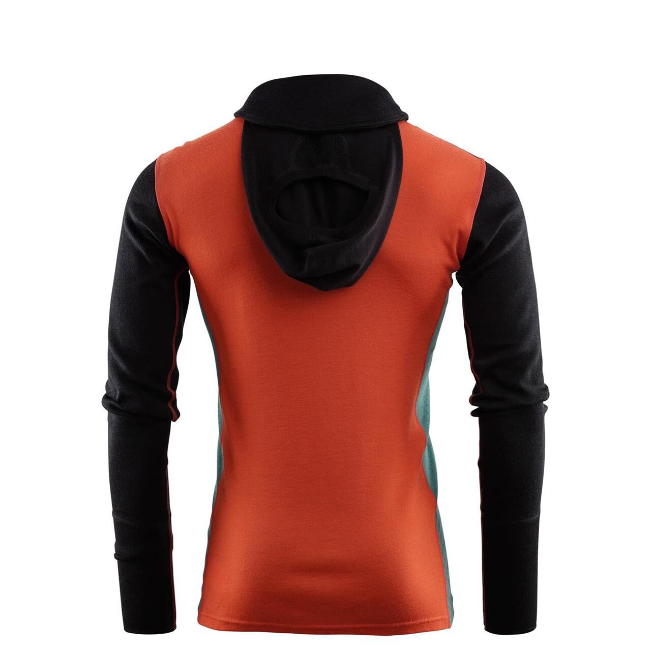 Aclima Mens Warmwool Hood Sweater W Zip   Sort  Jet Black Red Clay Natlantic  Xx-large