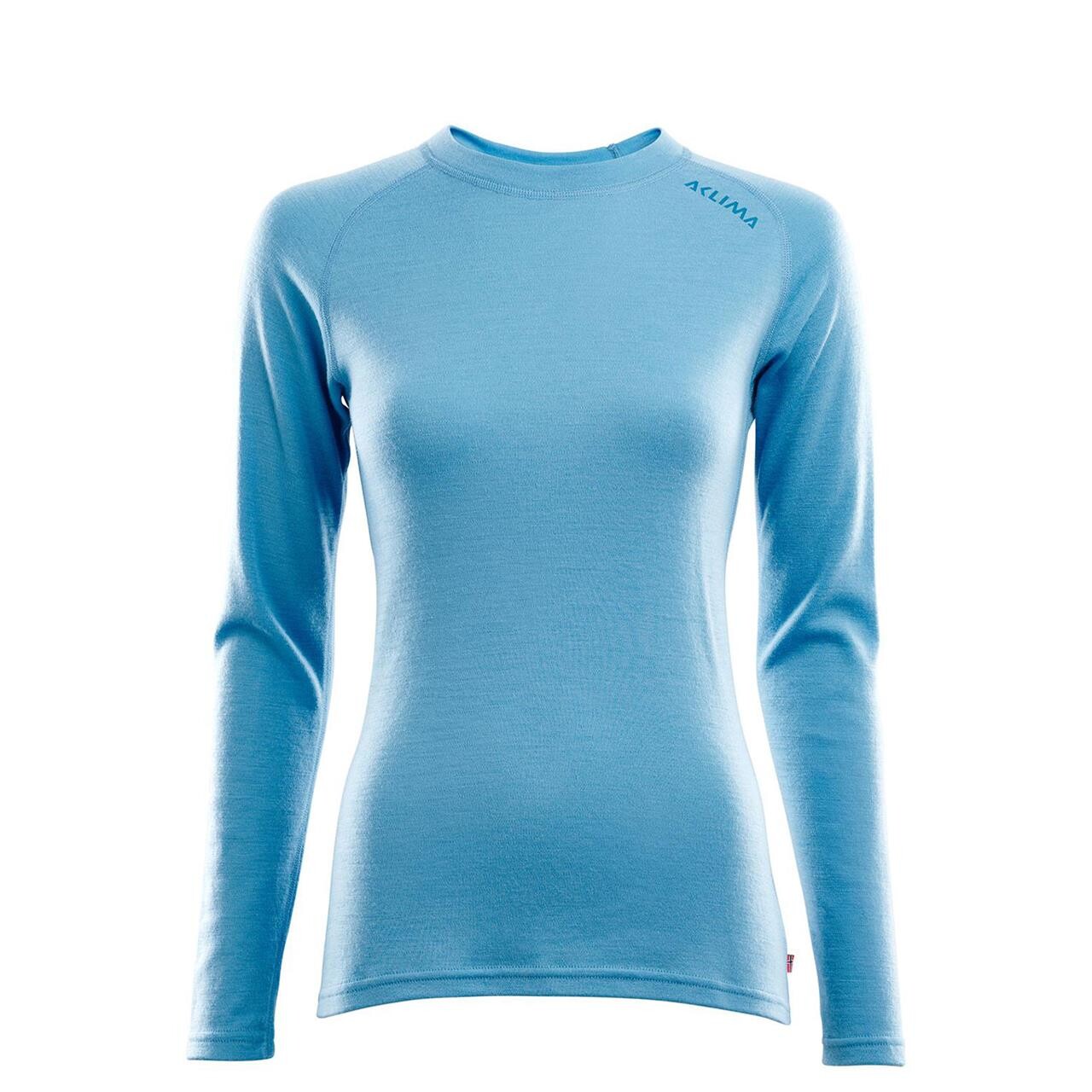 Aclima Womens Warmwool Crew Neck Shirt   Blå  Azure Blue  Small