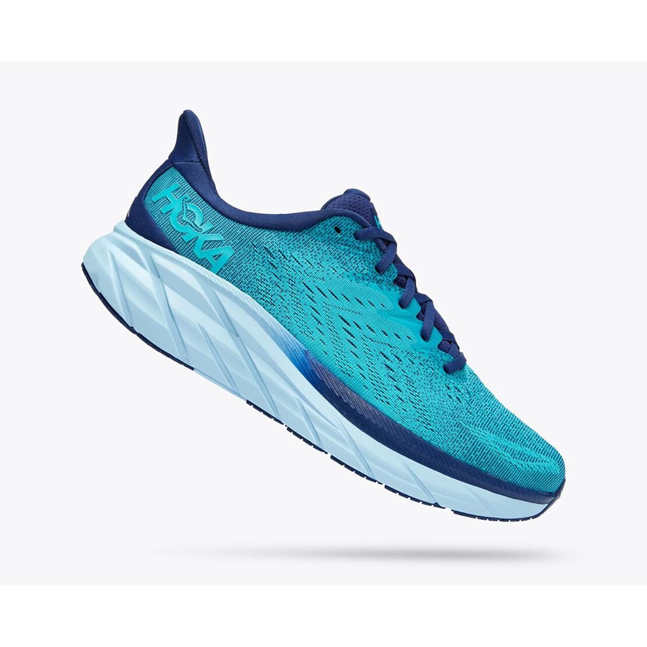 Hoka Mens Clifton 8   Blå  Bellwether Blue Scuba Blue  42