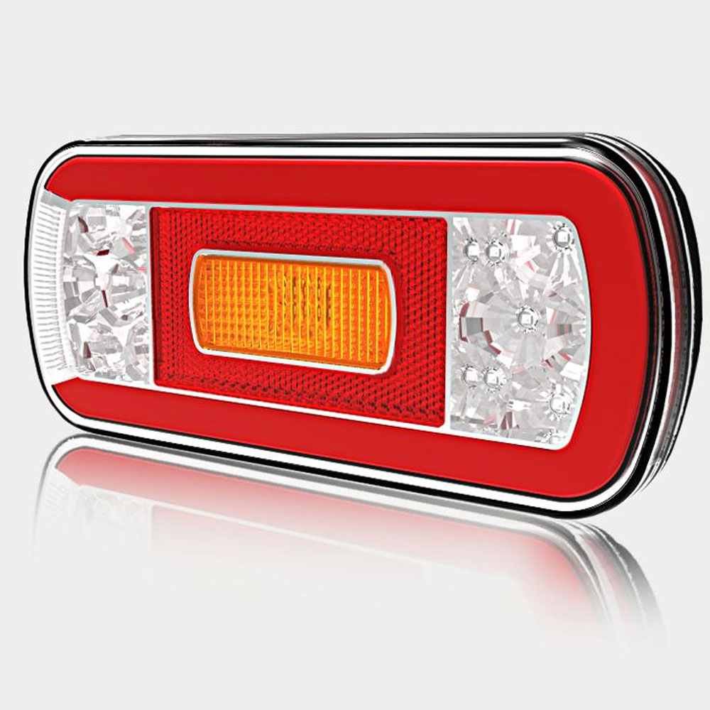 Fristom Ft-130 Led Baglygte Bag Tåge Stop Blink Nr  Plade  1 M Kabel