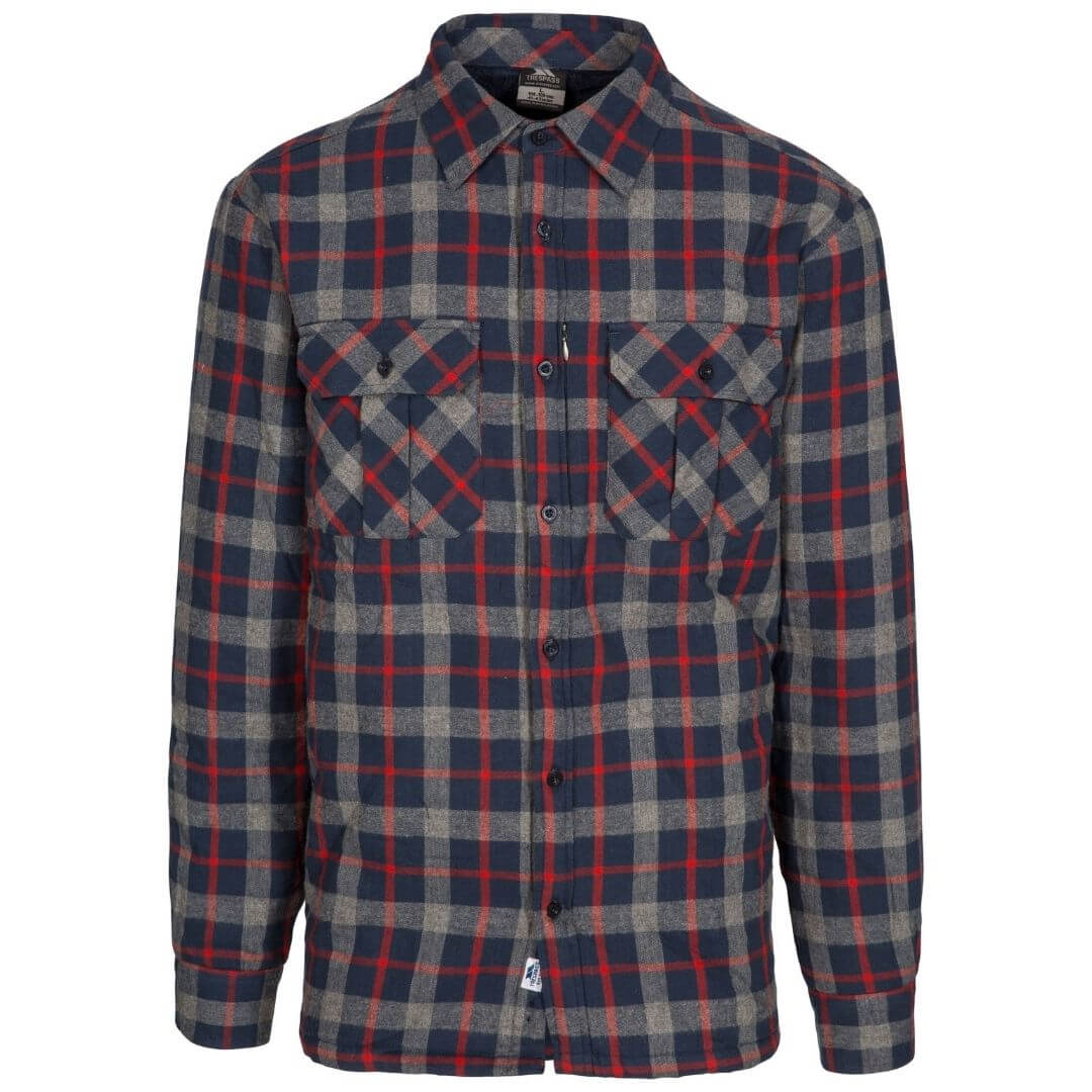 Fleece Skjorte Til Herre - Trespass Rapeseed - Navy Check