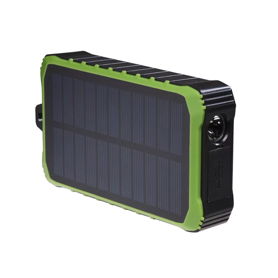 Powerbank - 10 000 Mah - Solceller Og Dynamo
