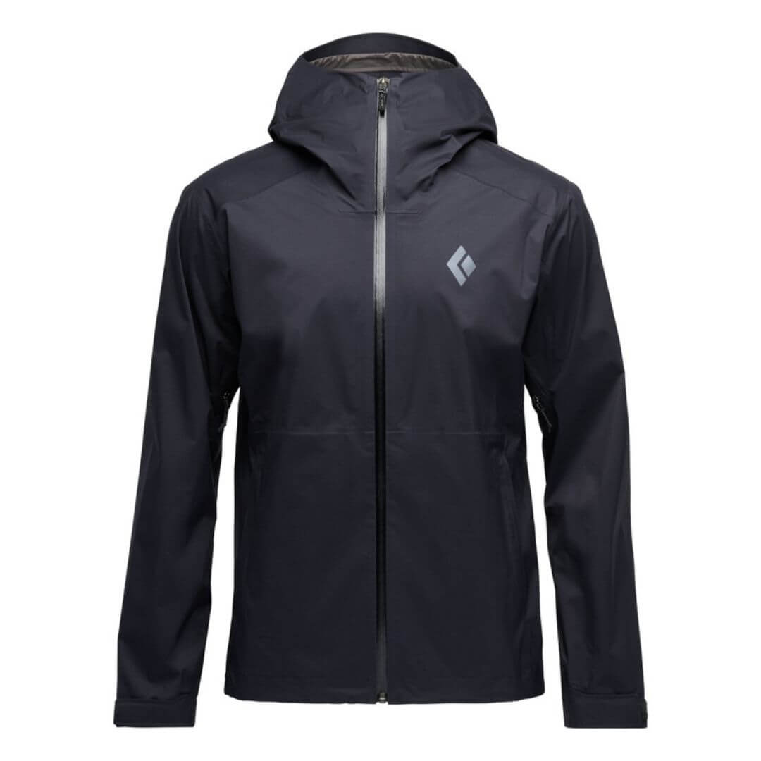 Regnjakke Til Herre - Black Diamond Fineline Stretch Rain Shell - Sort