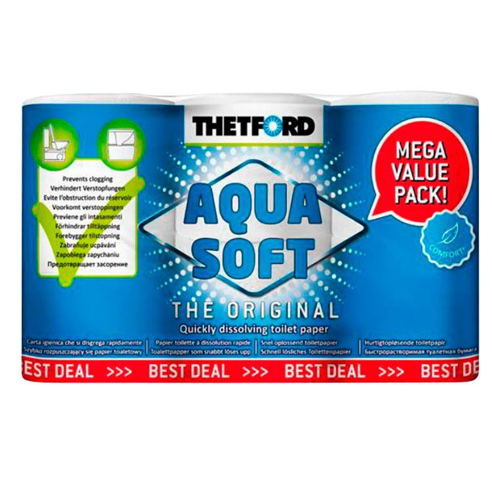 Thetford Aqua Soft Toiletpapir  Opløseligt  6 Ruller