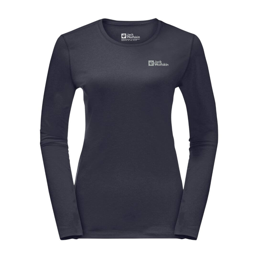 Trøje Til Dame - Jack Wolfskin Sky Thermal Ls T W - Sort