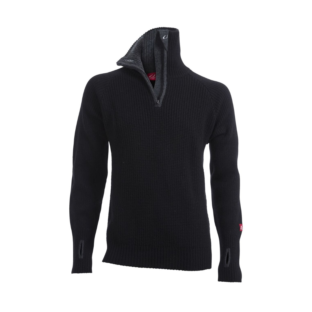 Uld Sweater - Ulvang Rav Zip - 100  Uld - Sort