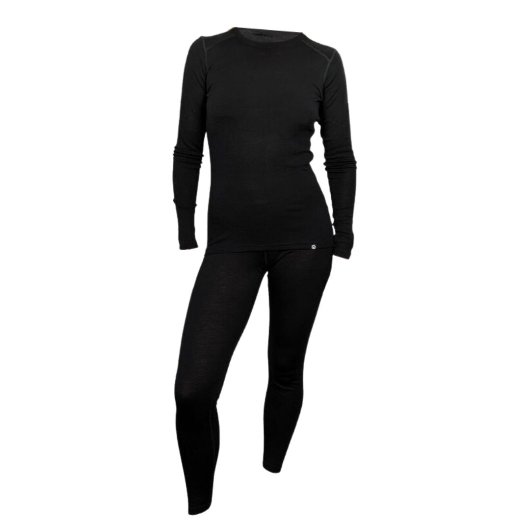 Uldundertøj Sæt - Dame - 100  Merino Uld - Sort