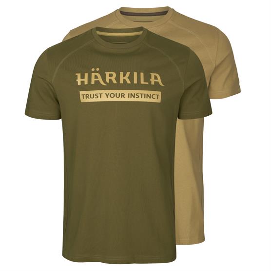 H? Rkila Logo T-shirt 2-pack Mens  Antique Sand   Dark Olive