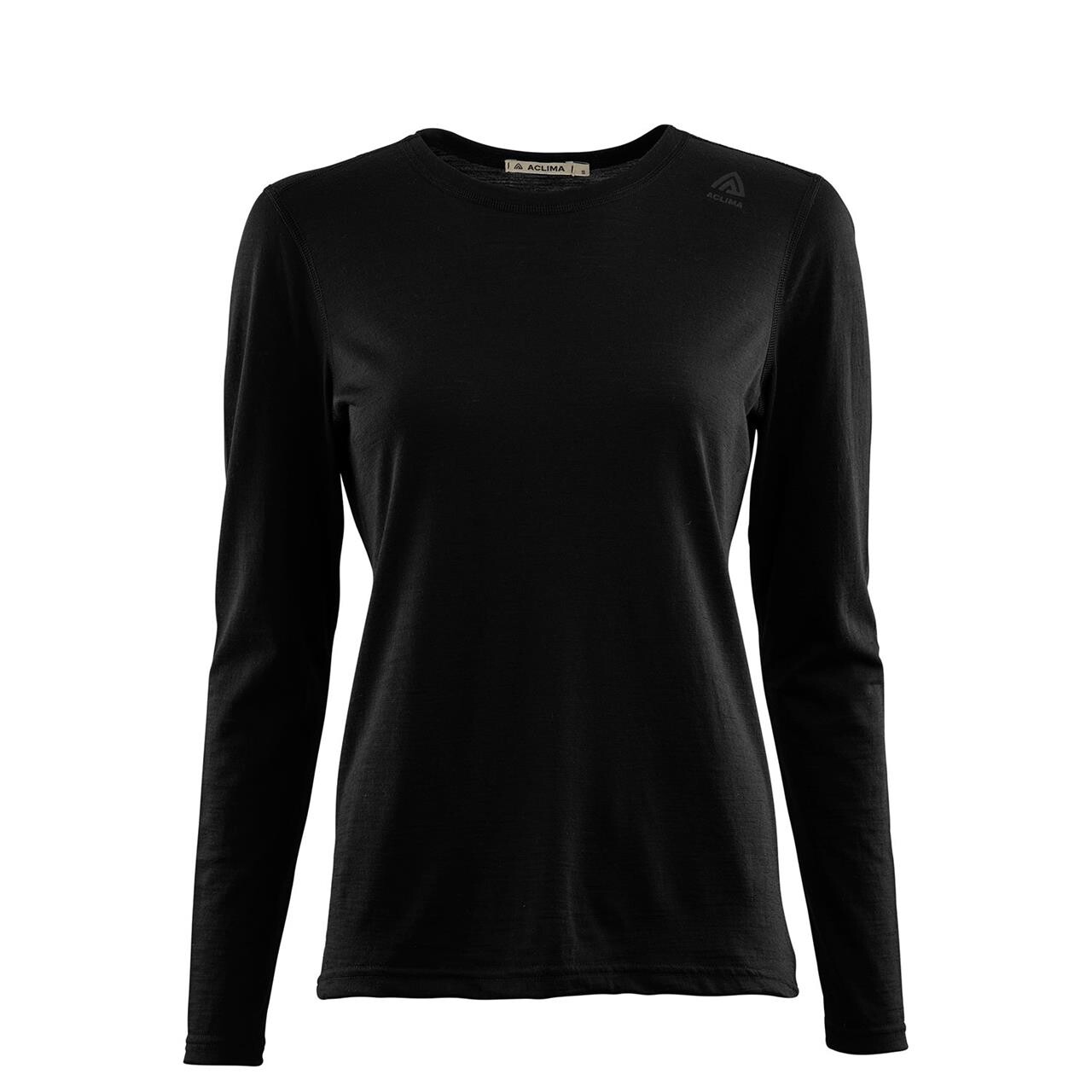 Aclima Womens Lightwool Undershirt Long Sleeve  Sort  Jet Black  Xxx-large