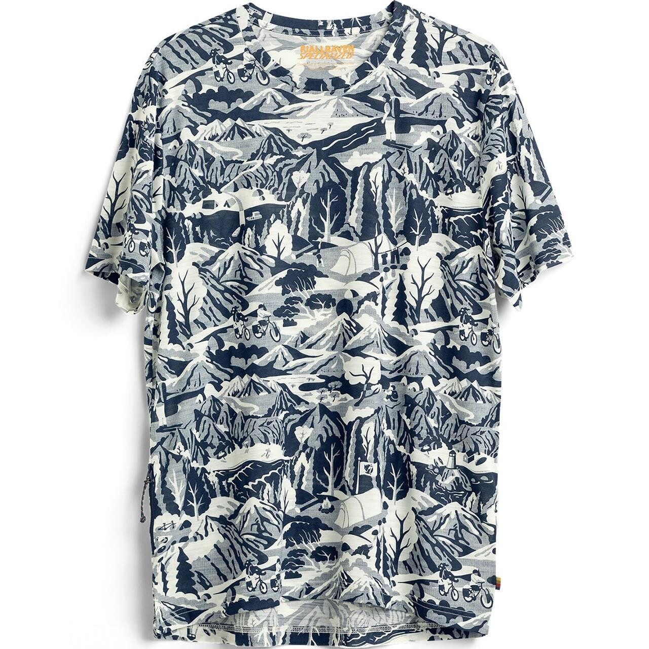 Fj? Llr? Ven Mens S F Wool Caliswe T-shirt   Blå  Navy-eggshell 560-111  Small