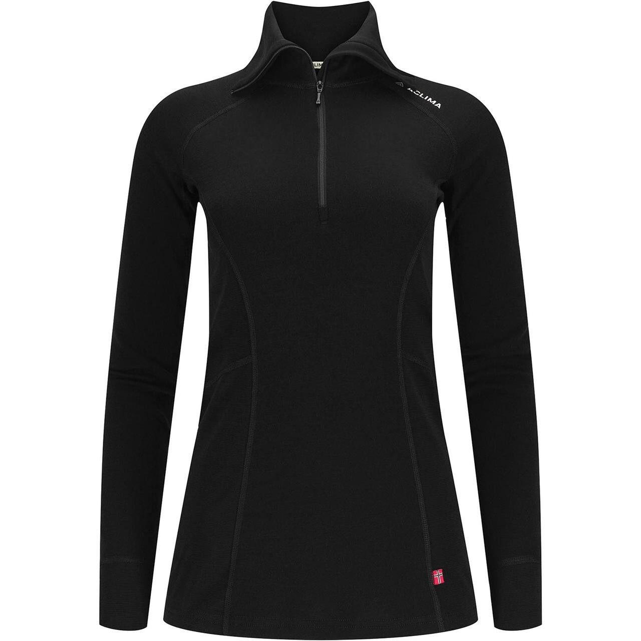 Aclima Womens Warmwool Polo  Sort  Jet Black  X-small