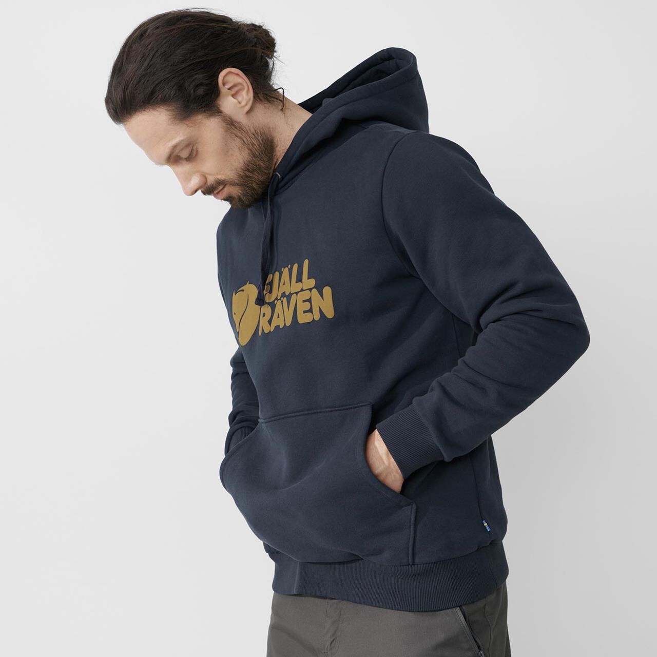 Fj? Llr? Ven Mens Fj? Llr? Ven Logo Hoodie  Grøn  Deep Forest 662  Medium