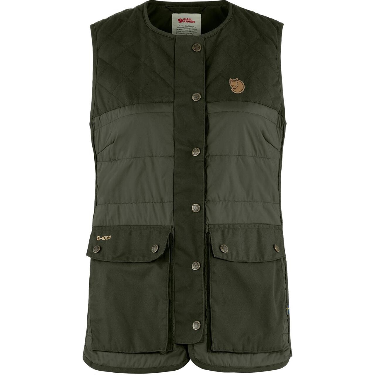 Fj? Llr? Ven Womens Forest Wool Padded Vest  Grøn  Deep Forest 662  X-large