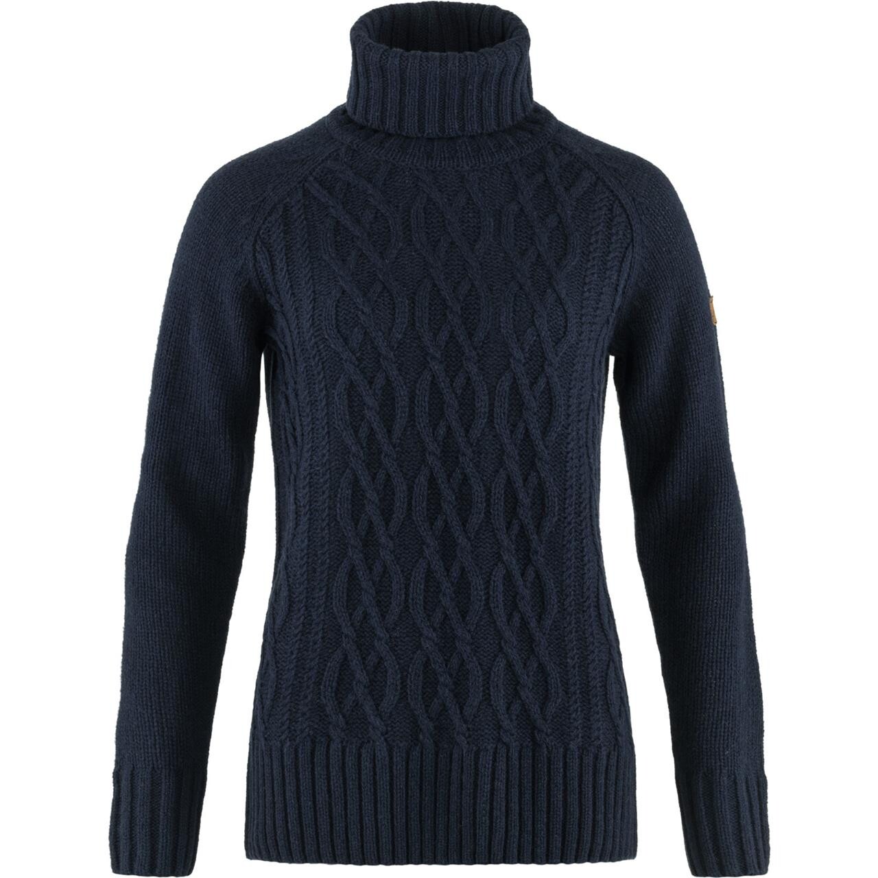 Fj? Llr? Ven Womens ? Vik Cable Knit Roller Neck  Blå  Dark Navy 555  X-large