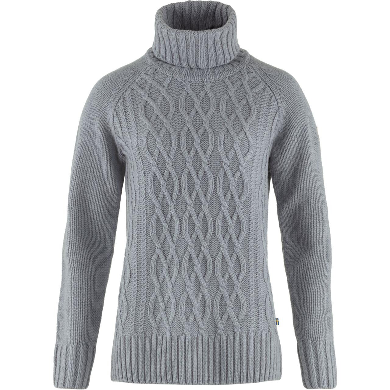 Fj? Llr? Ven Womens ? Vik Cable Knit Roller Neck  Grå  Flint Grey 055  Medium