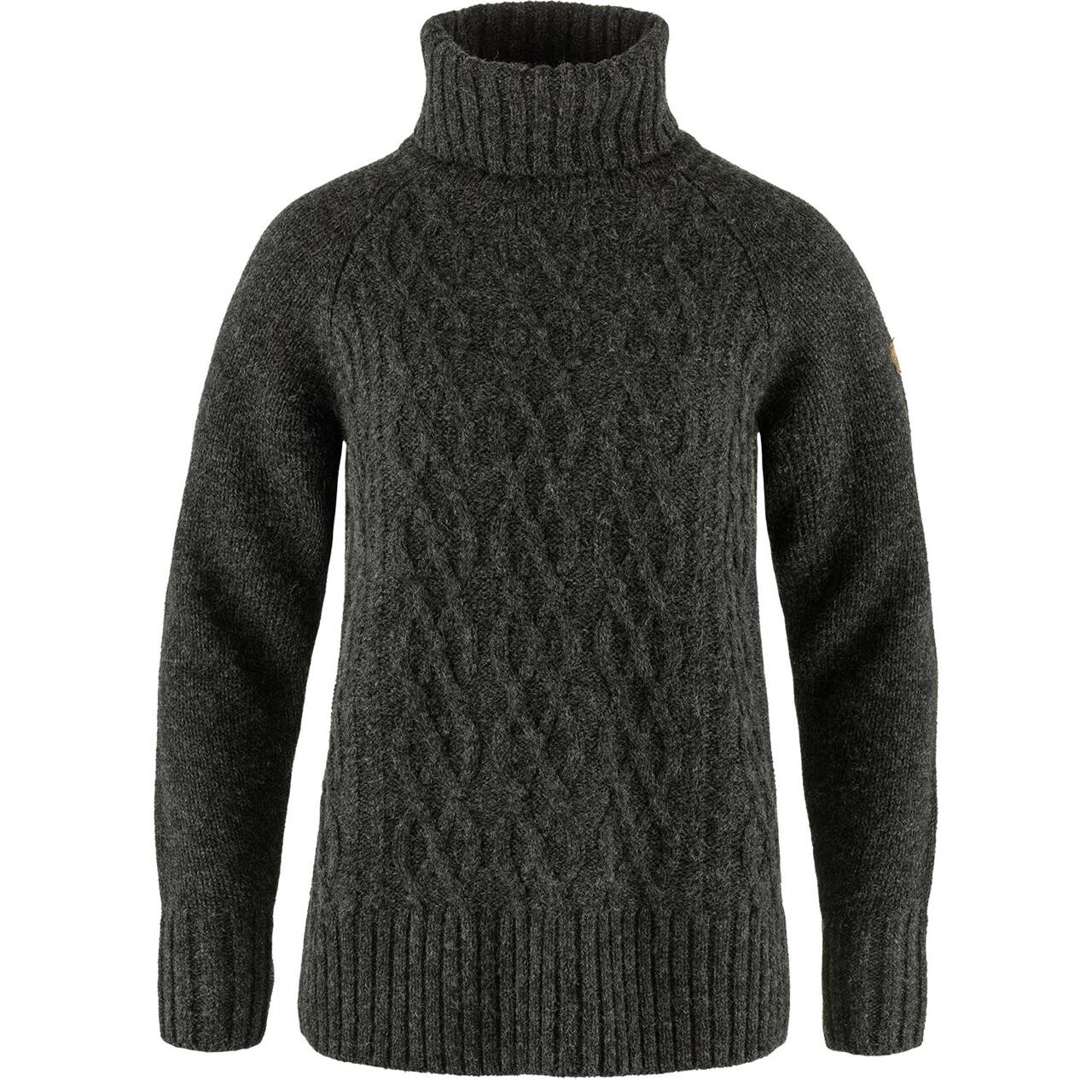Fj? Llr? Ven Womens ? Vik Cable Knit Roller Neck  Grå  Dark Grey 030  Large