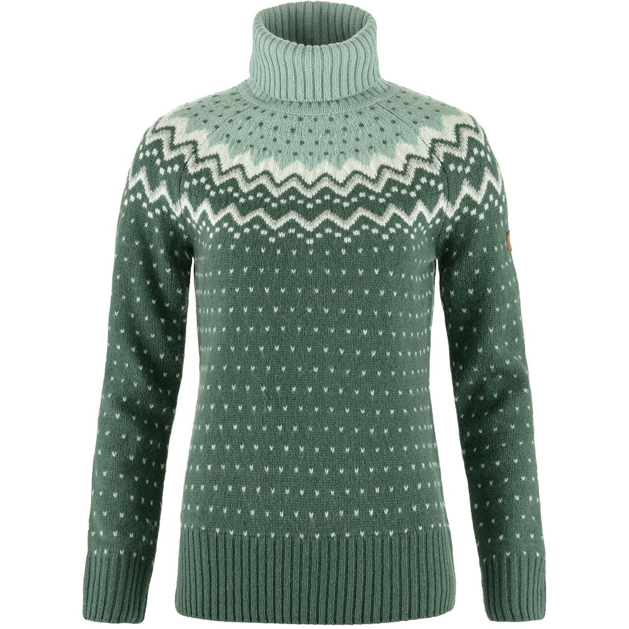 Fj? Llr? Ven Womens ? Vik Knit Roller Neck  Grøn  Deep Patina-misty Grn 679-674  Small