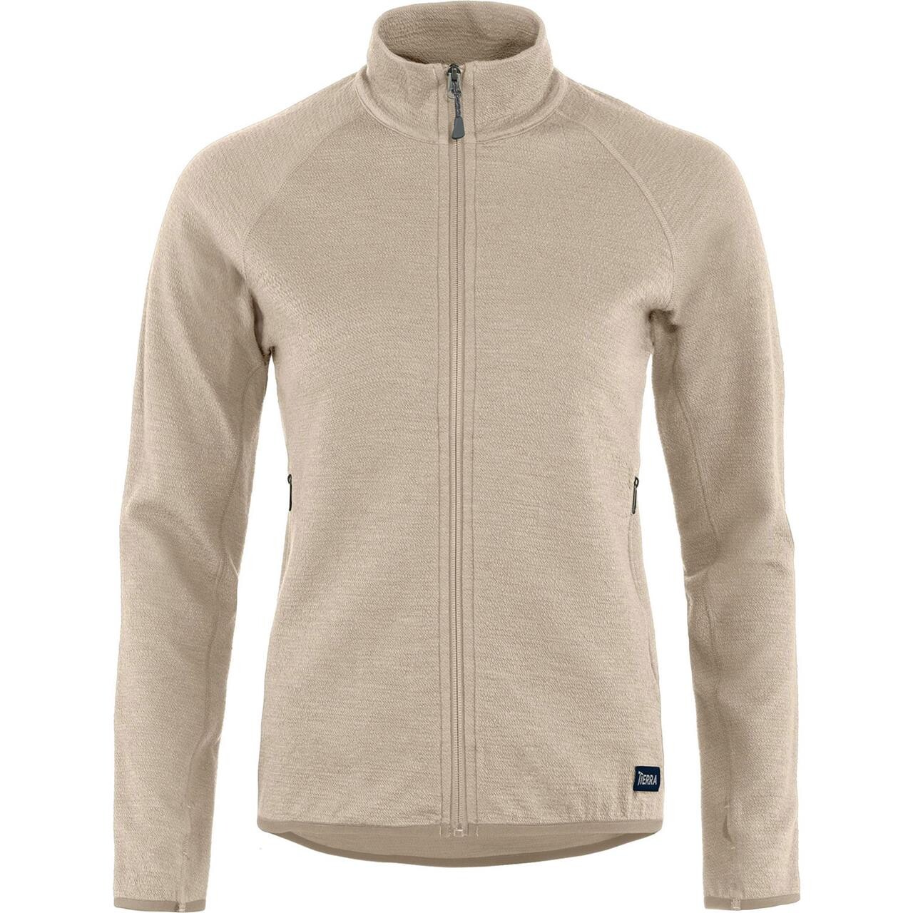 Tierra Womens Midlana 340 Merino Full Zip  Beige  Sand  X-large