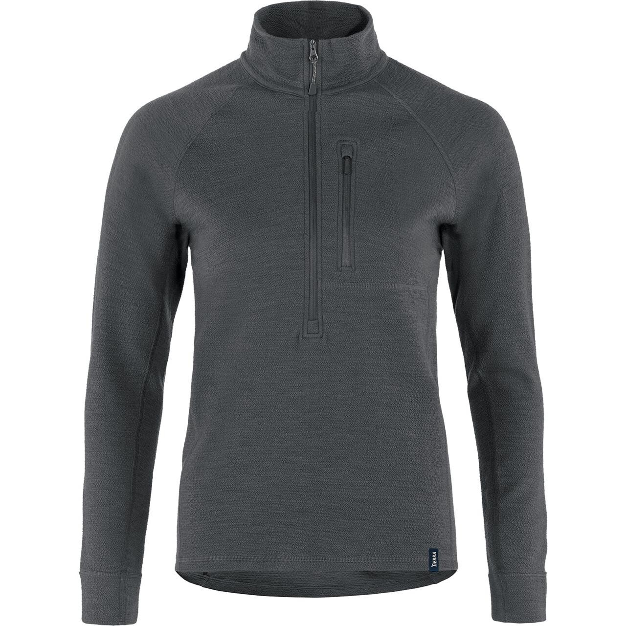 Tierra Womens Midlana 340 Merino Half Zip  Grå  Graphite  X-large