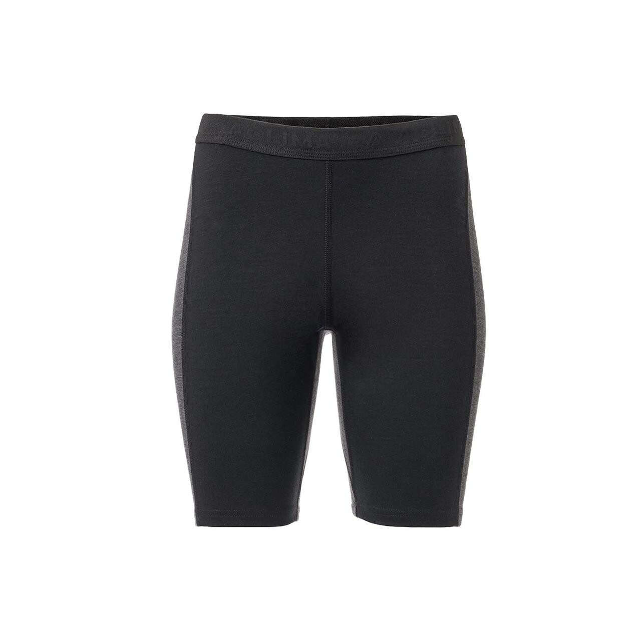 Aclima Womens Warmwool Long Shorts W Windwool  Sort  Jet Black Marengo  X-large