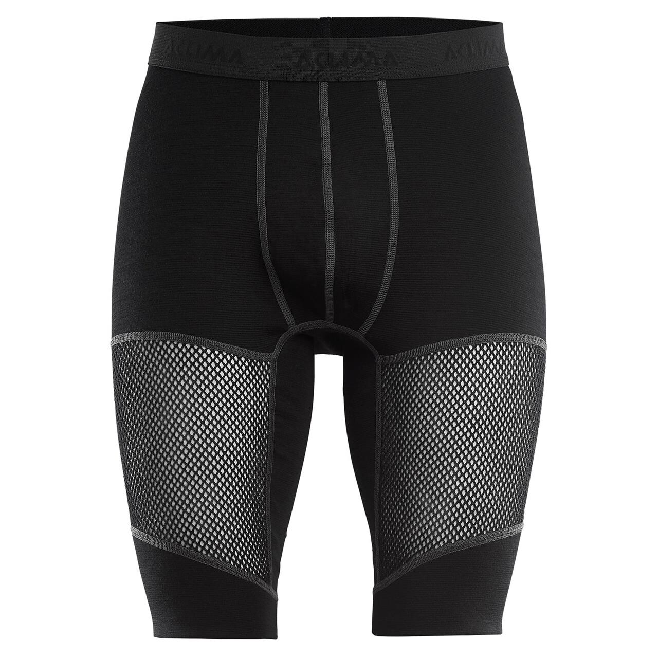 Aclima Mens Woolnet Long Shorts  Sort  Jet Black  X-small