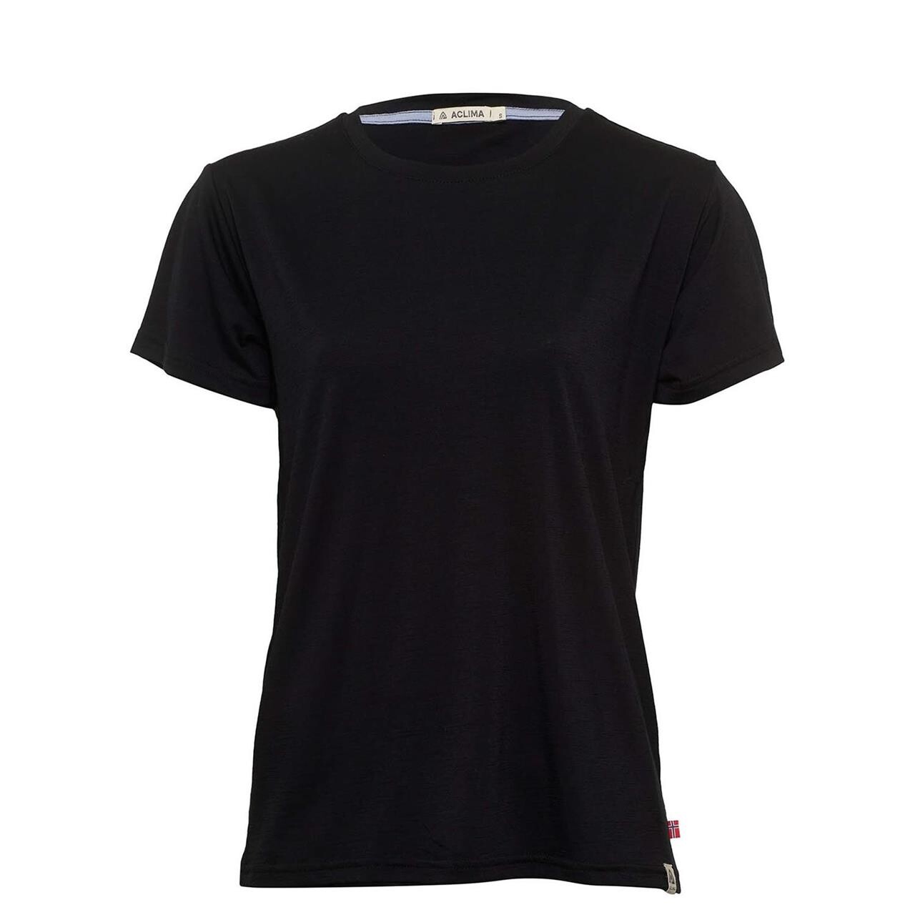 Aclima Womens Lightwool Classic Tee  Sort  Jet Black  X-large
