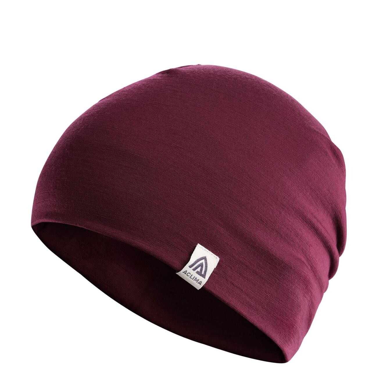 Aclima Lightwool Relaxed Beanie  Rød  Zinfandel  One Size
