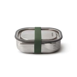 Black   Blum Stainless Steel Lunch Box Small - Olive - Str  600ml - Madkasse