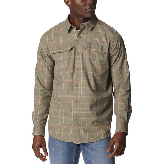 Columbia Silver Ridge 2 0 Plaid L S Shirt Mens  Stone Green