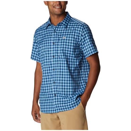 Columbia Silver Ridge Utility Ss Shirt Mens  Navy Plaid