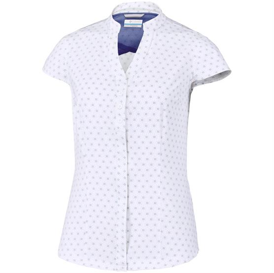 Columbia Saturday Trail Stretch Print S S Shirt Womens  Blue