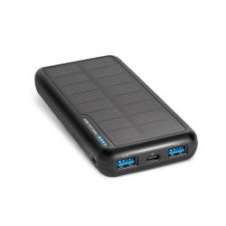 Sbs Powerbank Med Solceller  10 000 Mah  Sort - Powerbank
