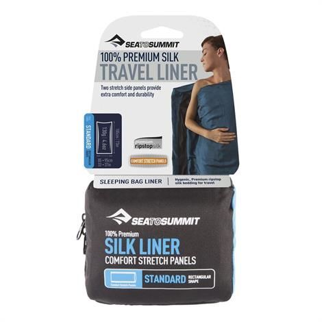 Sea To Summit Silk Stretch Liner - Long  Navy Blue