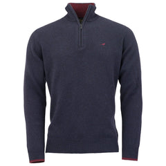 Brompton Zip Neck Lammeuld Sweater   Storm