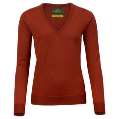 Camilla  -neck Merino Sweater   Burnt Orange