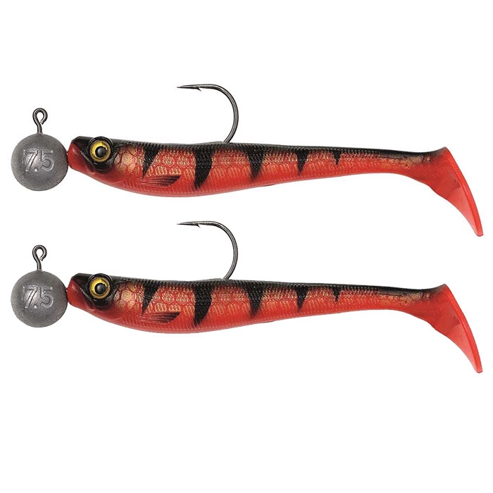 Kinetic Playmate Pt   Jighoved  10g 9cm    Stk  Brown Tiger Gummisfisk  Shad  Jig