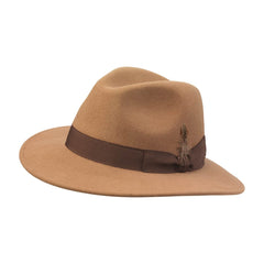 Laksen Heritage Fedora Cashmere Hat Camel