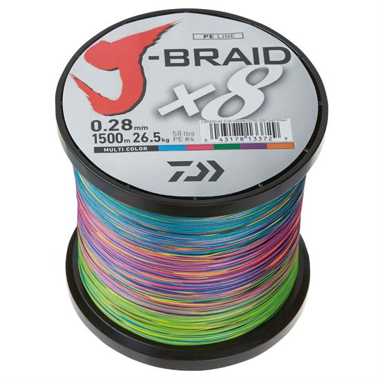 Påspoling Fletline Daiwa  -braid X8 Multi Color   28 Mm