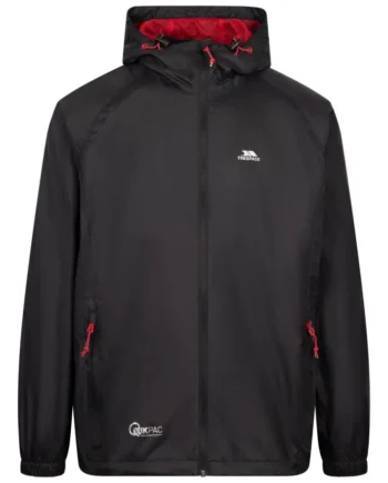 Trespass Qikpac Regnjakke Black Red