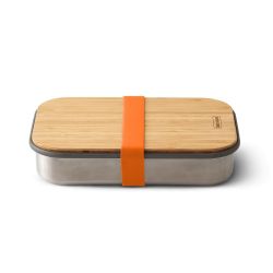 Black   Blum Stainless Steel Sandwich Box Small Orange Str  900ml Madkasse